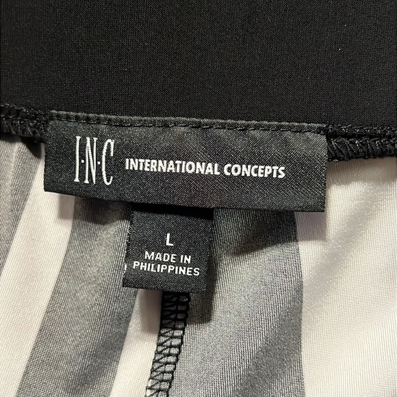 INC International Concepts Womens Striped Wide Leg Pant Black White Heritage‎ XL - Picture 9 of 11